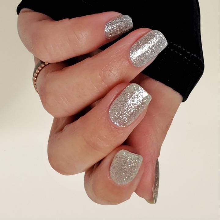 Glitzer Naegel Silber Nagelfolien UV Tiffany Manifix